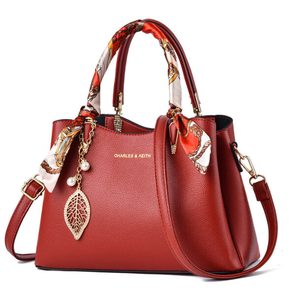 46397c07-2a12-420d-bb4e-d7638442040d.jpg Shoulder Bag With Leaf Pendant Fashion Silk Scarf