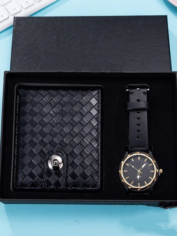 Leather Watch and Wallet Set